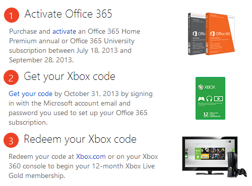 Office 365 Xbox LIVE gold