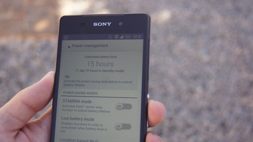 Sony Xperia Z2 Battery Life