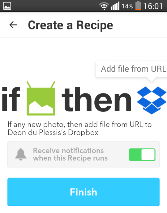 IFTTT - Create Almost Done