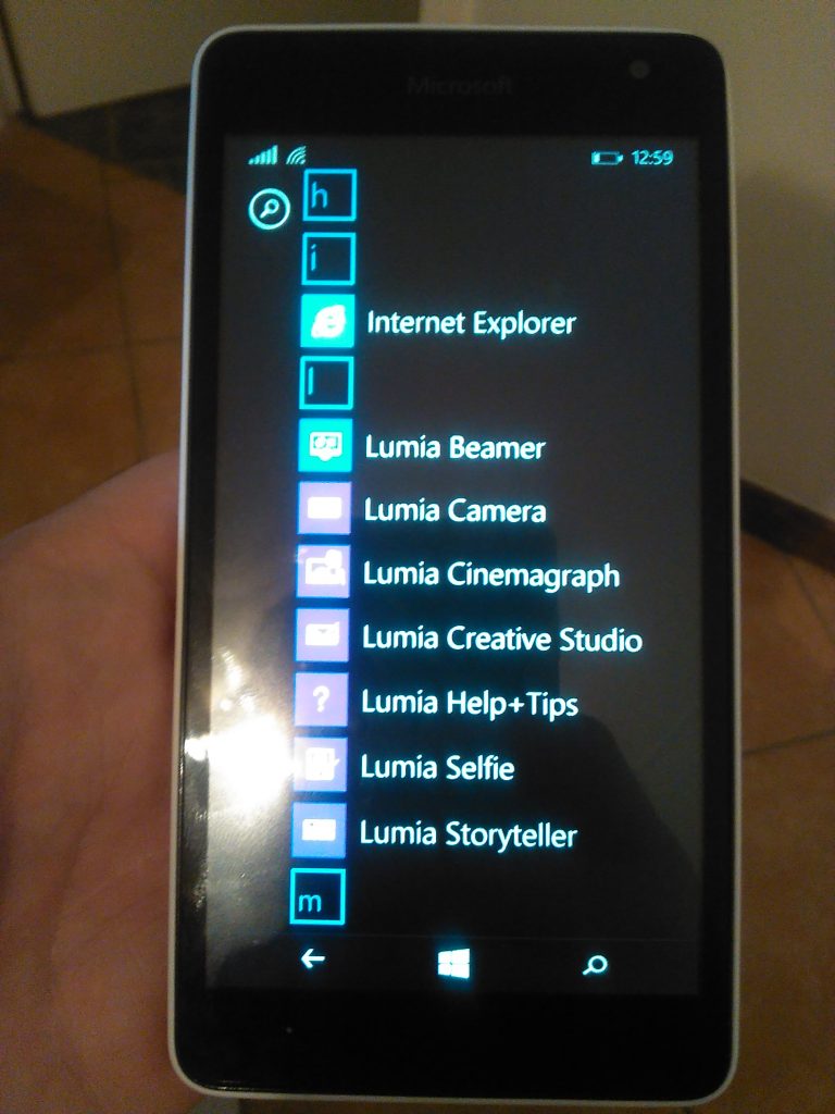 Lumia 535 - Menu