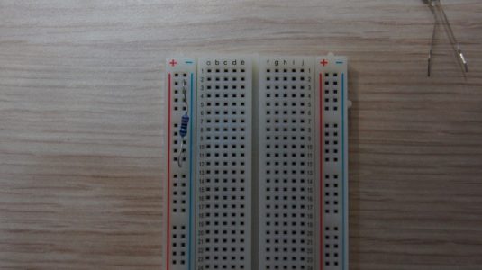 Make sure to leave an input open at the top of the breadboard for a jumper.