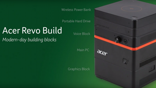 Acer's version of a modular PC was announced and features a portable hard drive and power bank.