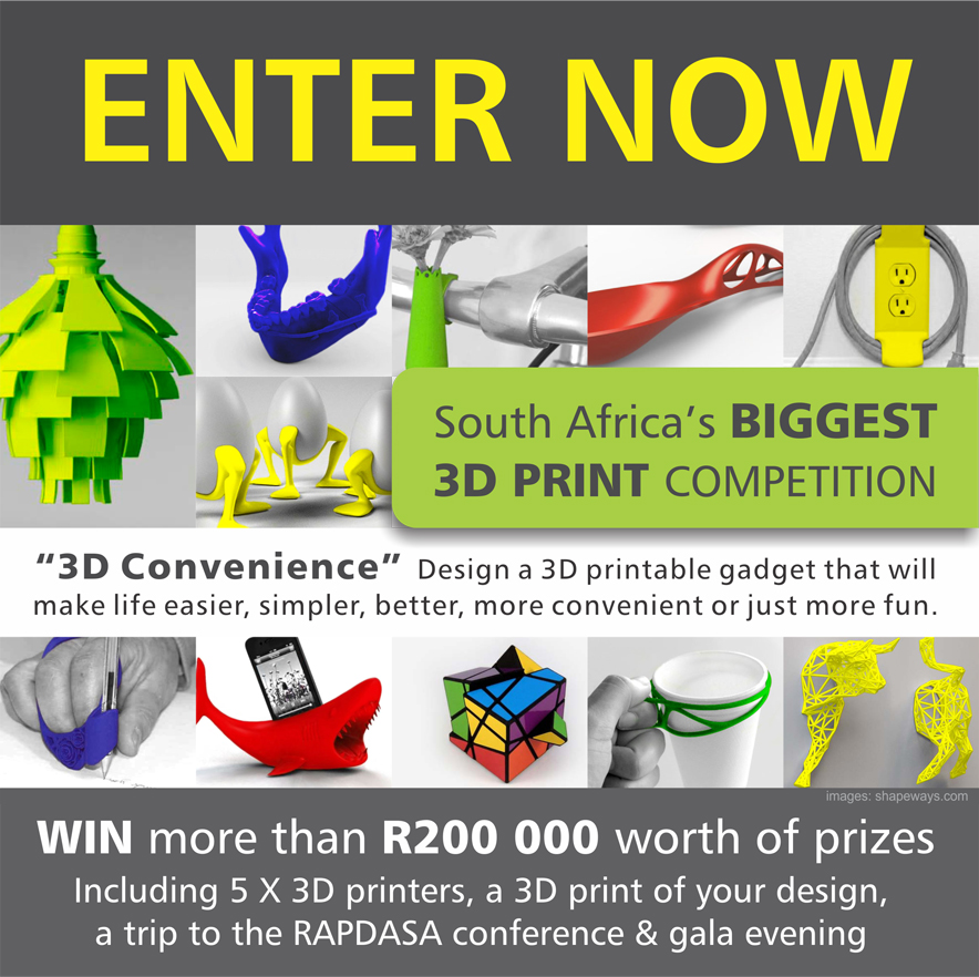 RAPDASA Design Competition 2016 3D Printed Pic
