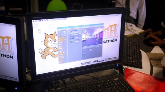 Scratch is a graphical programming language that teaches kids the basics of software development.
