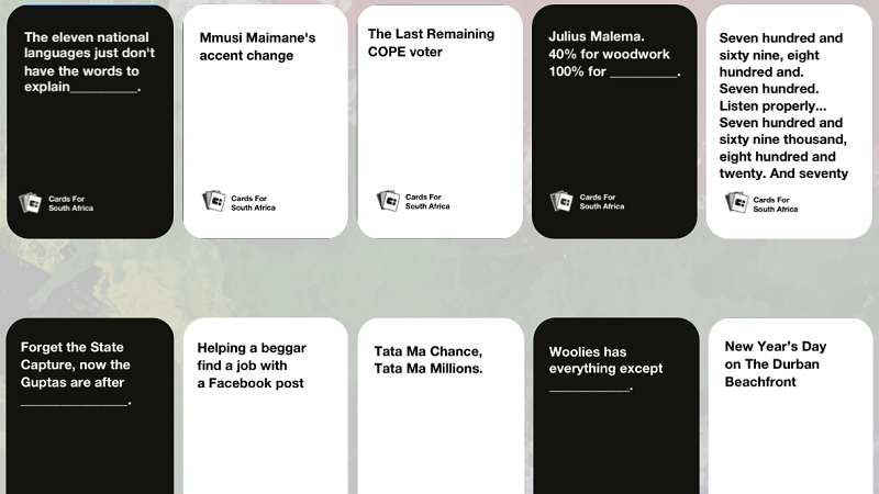 South African version of Cards Against Humanity Header Image htxt.africa