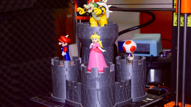 Mario amiibo base Bowser's Castle 3D Print Header Image htxt.africa