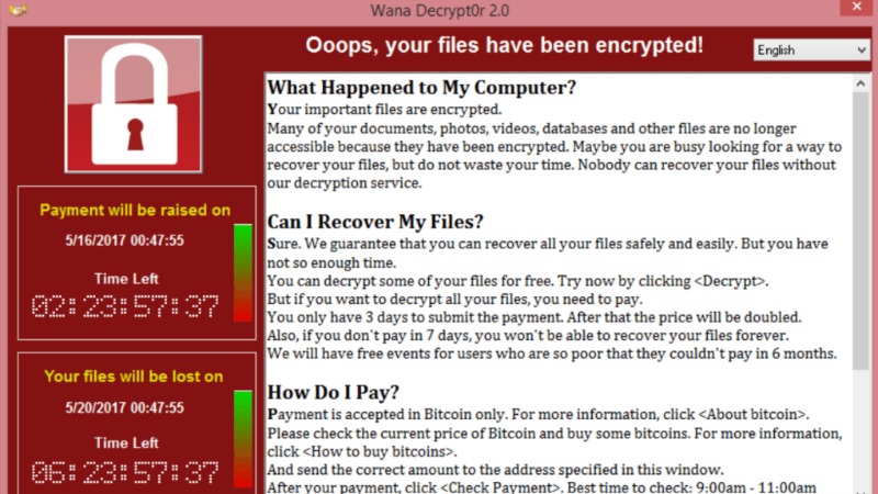 WannaCry Malware hits computers in 99 countries