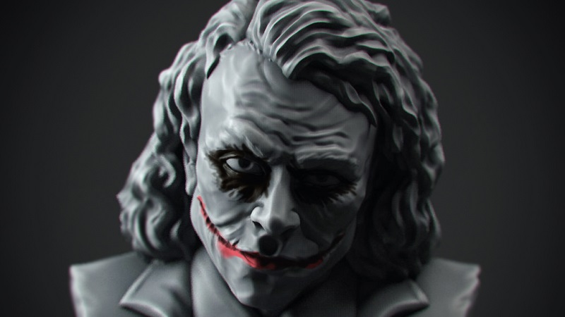 Heath Ledger Joker 3D Printed Bust Header Image