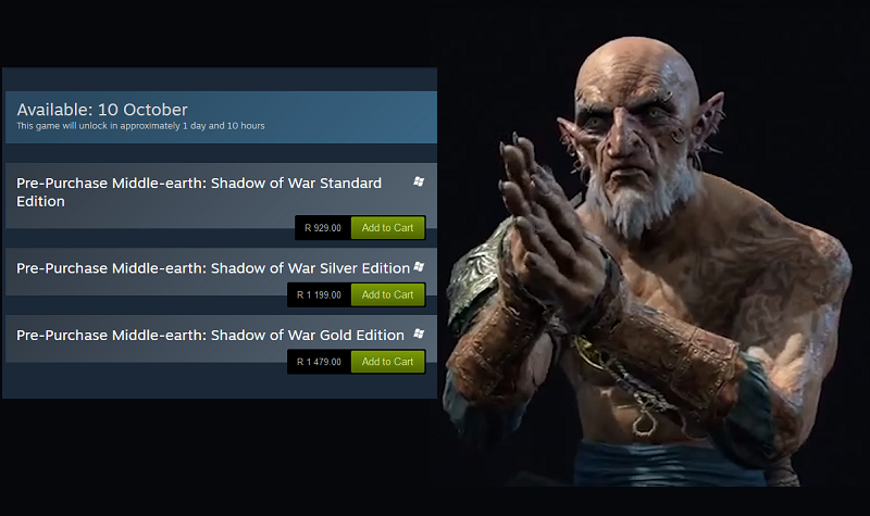 Middle-earth: Shadow of War South Africa Steam Header
