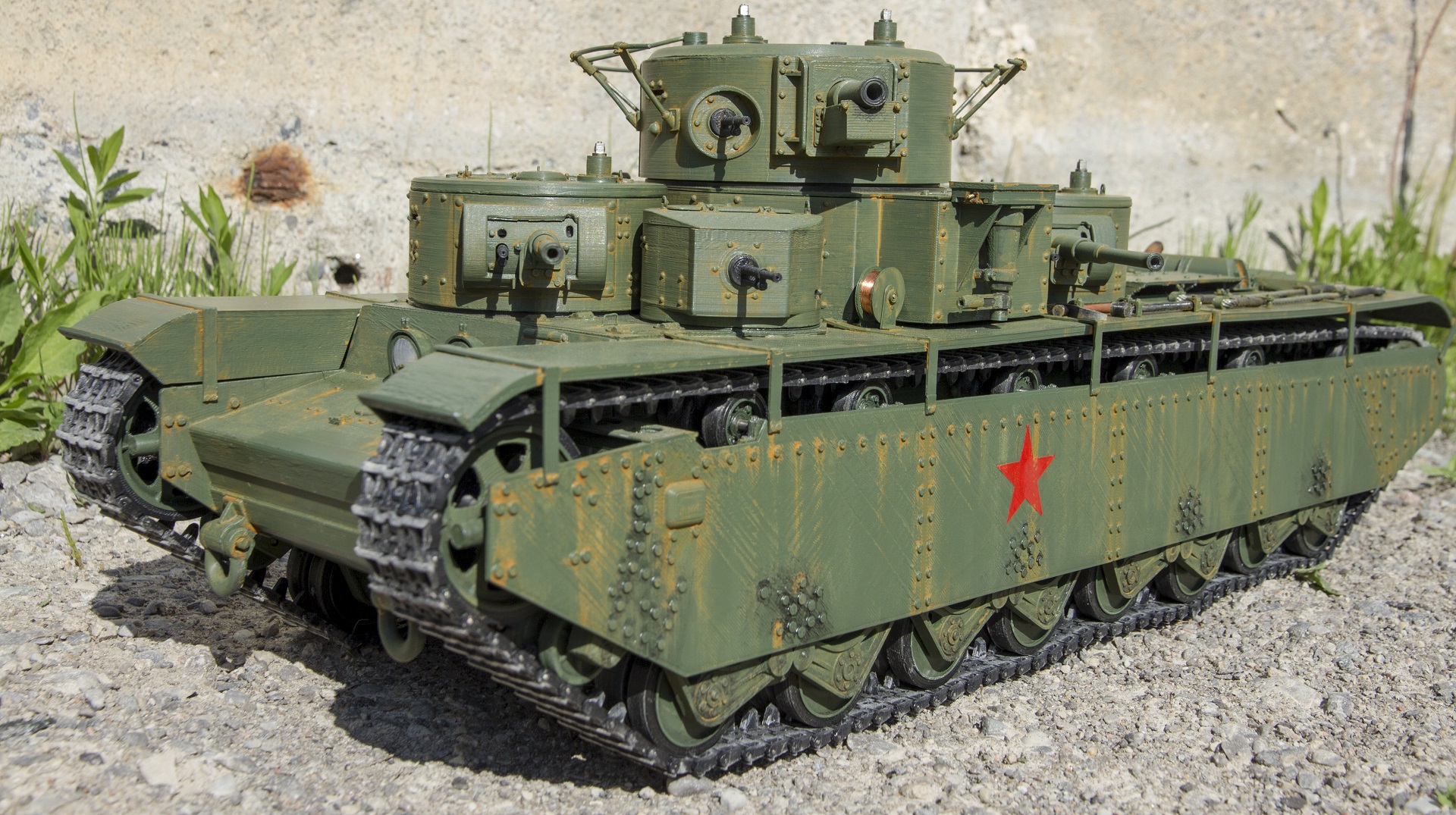 This T 35A tank  model is 3D  printed and remote controlled 