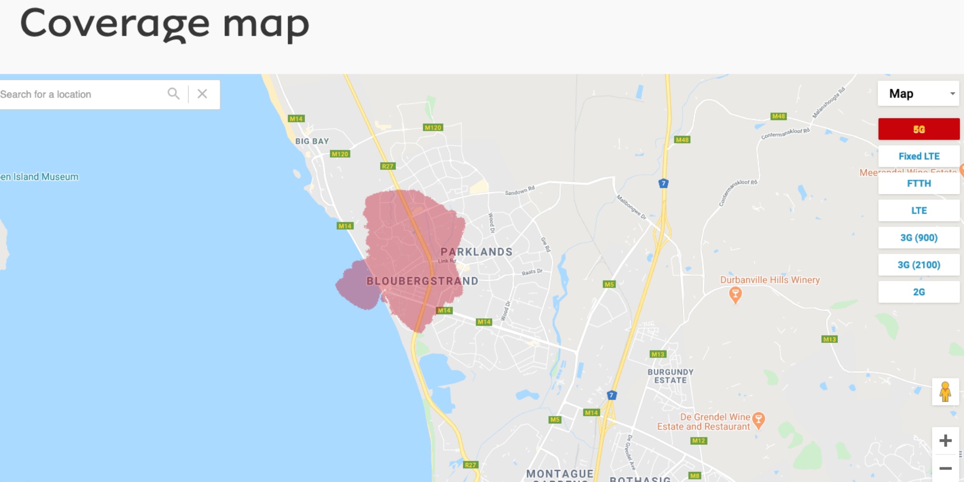 Comparing the 5G coverage maps of MTN and Vodacom in the major metros ...