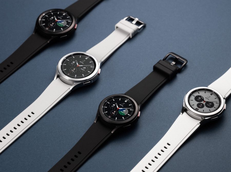 The Galaxy Watch Classic wearables in black and white.