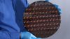 A 2 nm wafer fabricated at IBM Research's Albany facility. The wafer contains hundreds of individual chips. Courtesy of IBM